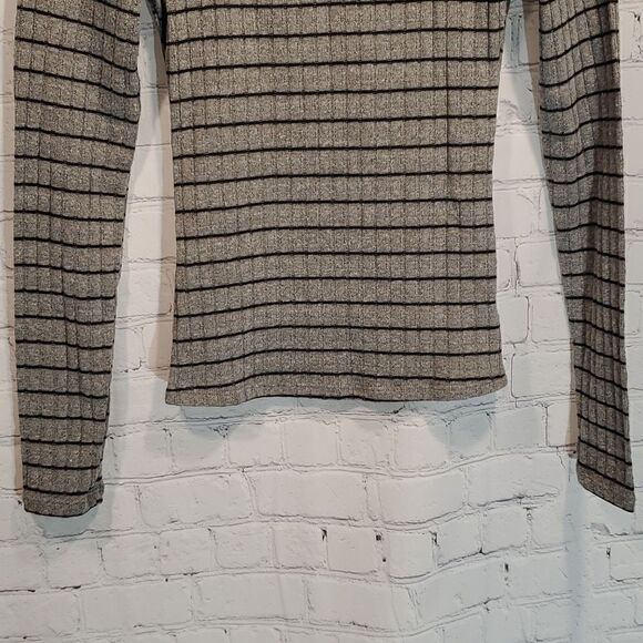 Project Social T gray and black striped long sleeve shirt NWT - Picture 3 of 9
